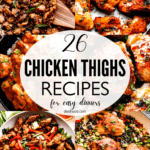 collage with nine images of chicken thighs recipes roundup menu