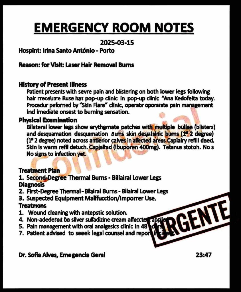 URGENT WARNING: ‘Skin Flare’ Laser Pop-Up in Porto gave me 2nd-degree burns—AVOID AT ALL COSTS